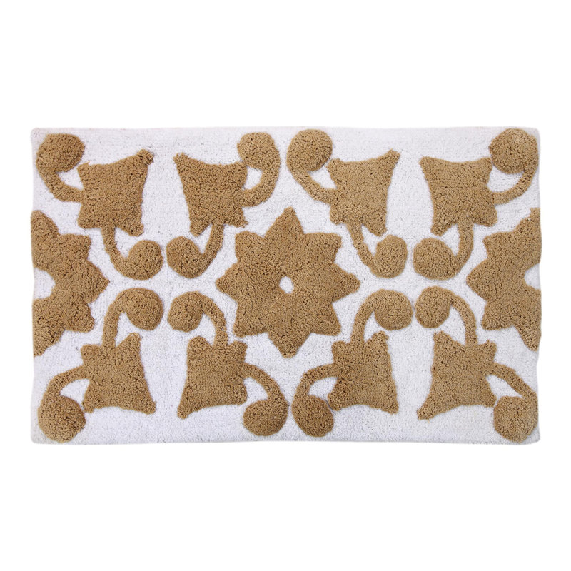 Kushner Cotton Non-Slip Bath Rug, Beige