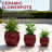 Handmade Embossed Ceramic Planter Set (Set of 3)