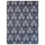 Tapis d'intérieur rectangulaire en soie gris et noir noué à la main à motif floral-1179030541