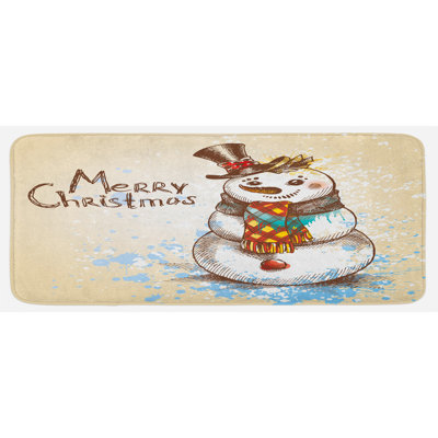 Tapis de cuisine bonhomme de neige