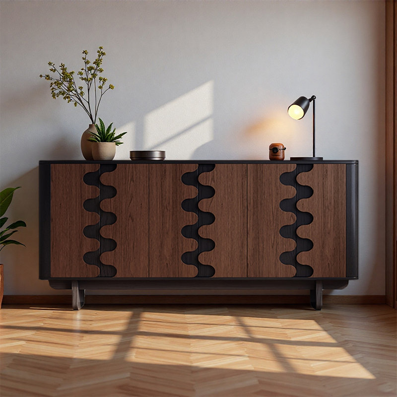 French style high-end home shoe cabinet, Black/Espresso Wood