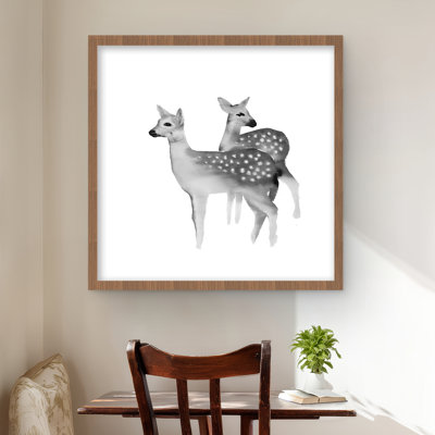 Faon Black and White | Holidays Wildlife Framed Print Decor