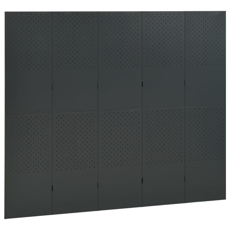 Anthracite Steel 3-Panel Folding Room Divider