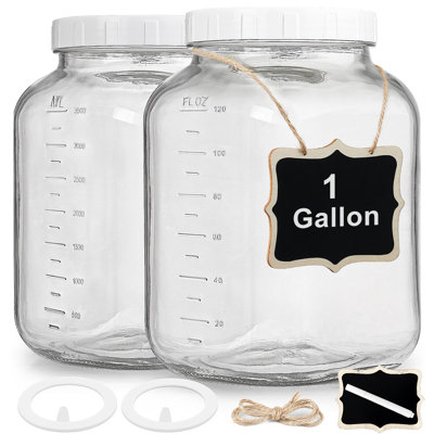 2 Qty Syntic 142oz Vintage Style Mason jars Craft Glass Canister, 100% Airtight Lids (Set of 2)