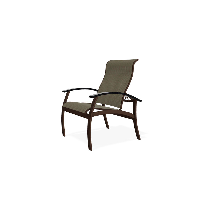 Chaise de patio Askar, Noir, Tweed Sunbrella® brun, Kona texturé