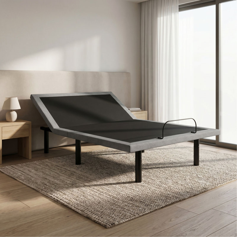 Base de lit réglable OS4 noir et gris avec réglages de la tête et du pied, Queen