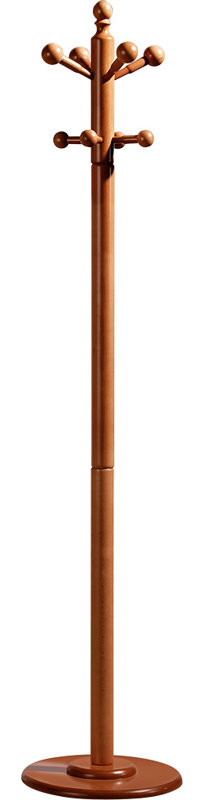 Waimes Freestanding 8 - Hook Coat Rack, Cherry