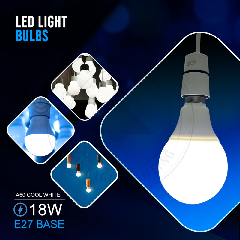 A60 Globe LED E27 12W Bulb 5PK, 18W