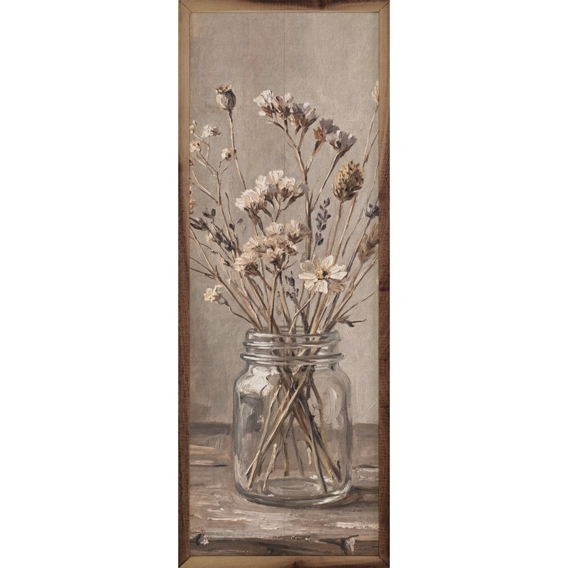 Bouquet de fleurs sauvages dans un pot en verre, 36" H x 12" W