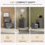 3-in-1 Dressing Table with Flip-Top LED Mirror and Rolling Stool-2138312862