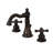 Kingston Brass American Classic Two-Handle 3-Hole Deck Mount Widespread Bathroom Faucet with Pop-Up Drain-40580522