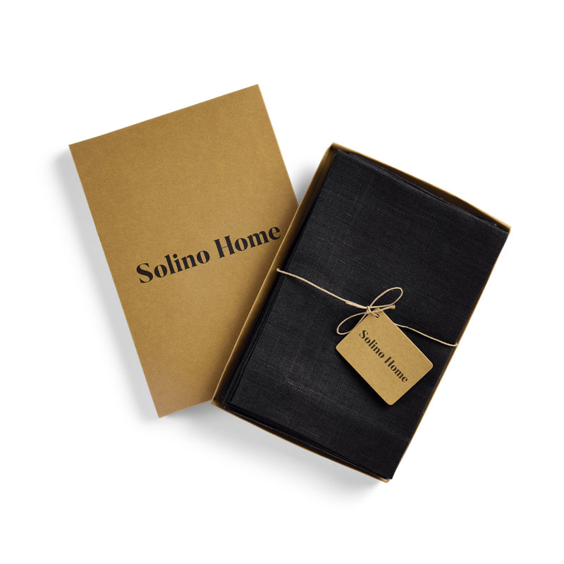 Diana - 100% Pure Linen Dinner Napkins, Black