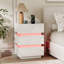 3 Drawers Bedside Table, Bedside Cabinet with LED Light & UK Charging Station 2AC/2USB, Wooden Storage Side Cabinet for Bedroom Living Room Corner, UK Plug-1991464636