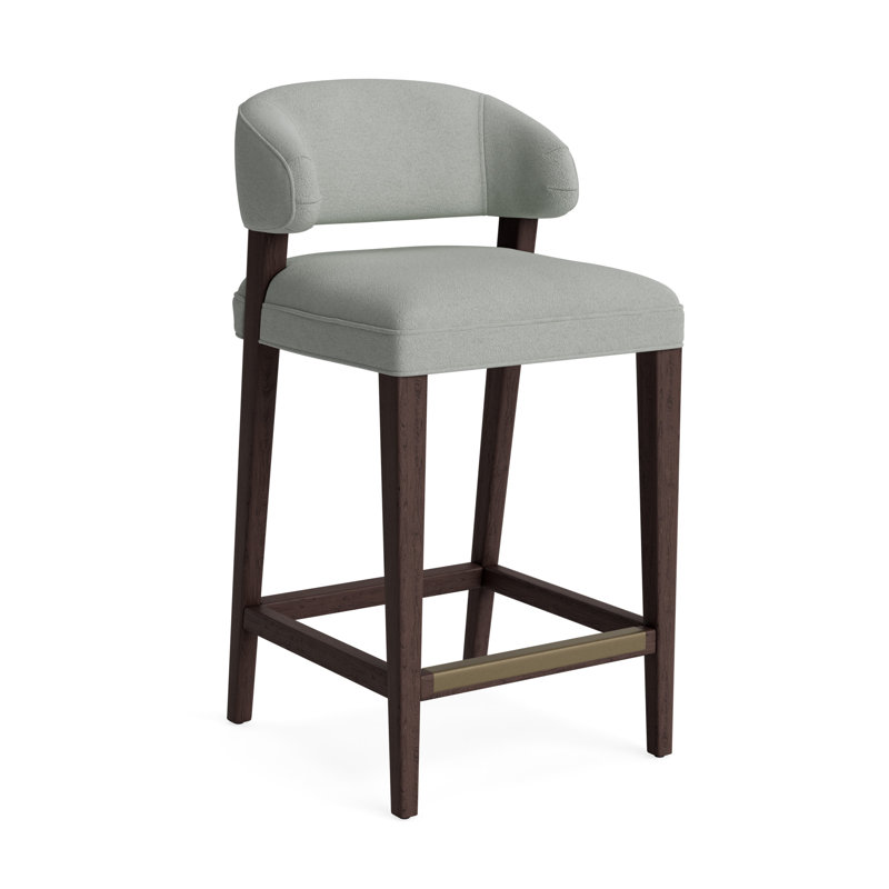 Keane Bar Stool, Performance Boucle - Mineral Green, Java, Bar Stool (30” Seat Height)