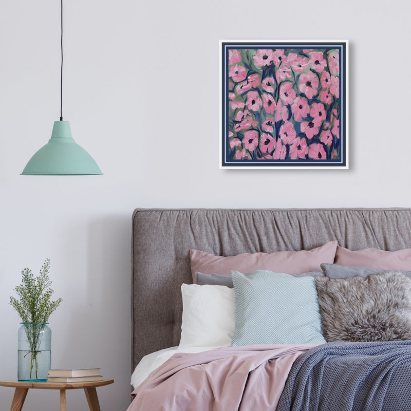 Night Blooms Print by Oliver Gal, 17"H x 17"W, White Floater Frame