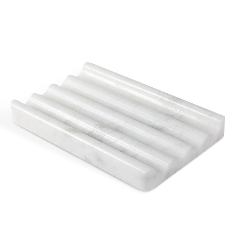 Natural Marble Soap Tray, White
