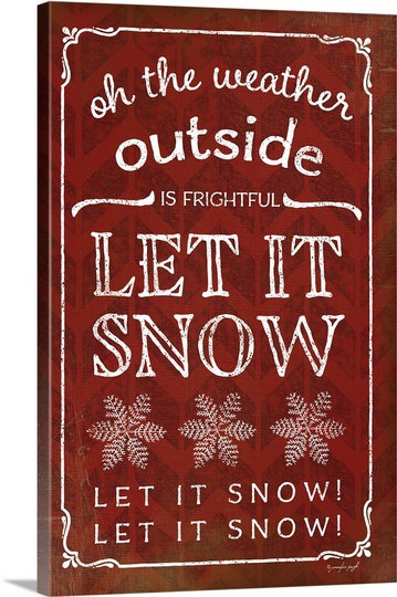 "Sagefield" Let It Snow "par Jennifer Pugh, art textuel sur toile tendue, H 48 po x l 32 po x P 1,25 po