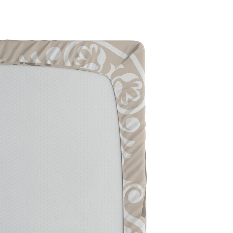 Microfiber Damask Fitted Sheet, Twin Fitted Sheet