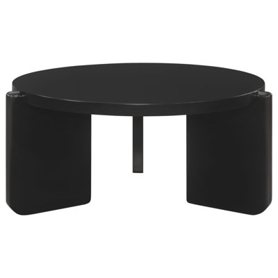 Harrison Black Round Solid Wood Coffee Table