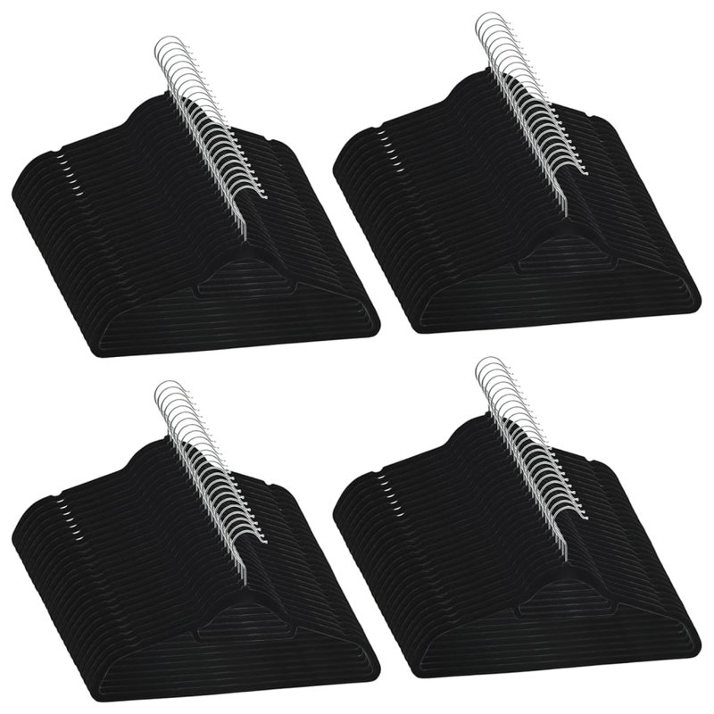 Materse Non-Slip Standard Hanger, Black