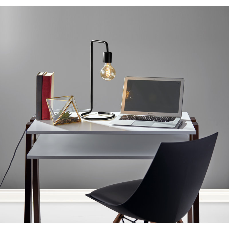Lampe de table arquée 17 po Fuse, Noir mat