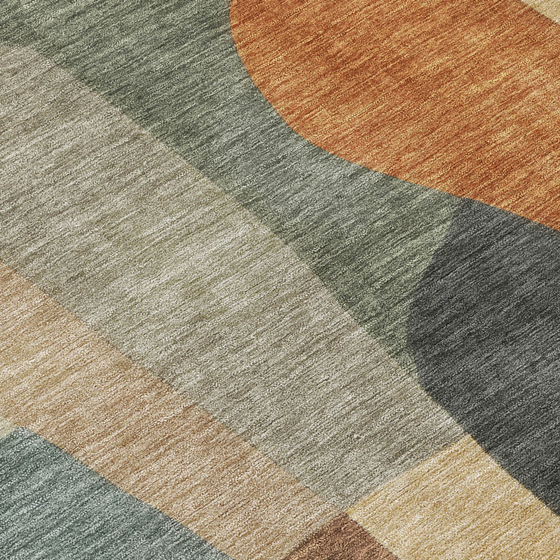 Machine Washable Indoor/Outdoor Jozwiak ACN2376 Abstract Rug, Round 8'