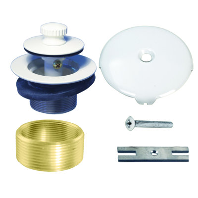 Garniture de bonde de baignoire à visser et à fermer de 1-3 / 8 po avec trop-plein à un trou et adaptateur universel