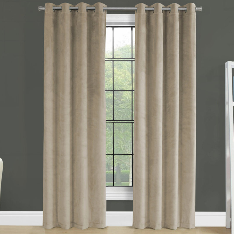  Room Darkening Curtain Panels, 2pcs Set rod not included, Beige, 52" W x 95" L