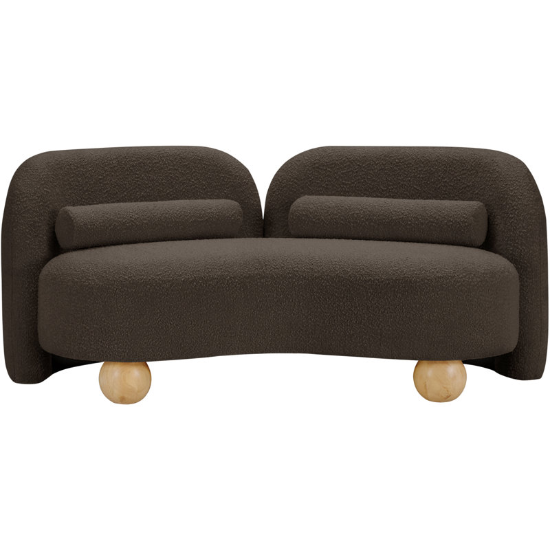 Causeuse Daphne, Tissu brun bouclé