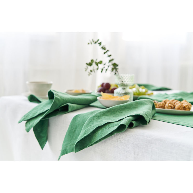 Quackenbush Linen Solid Colour Square Napkin, Green