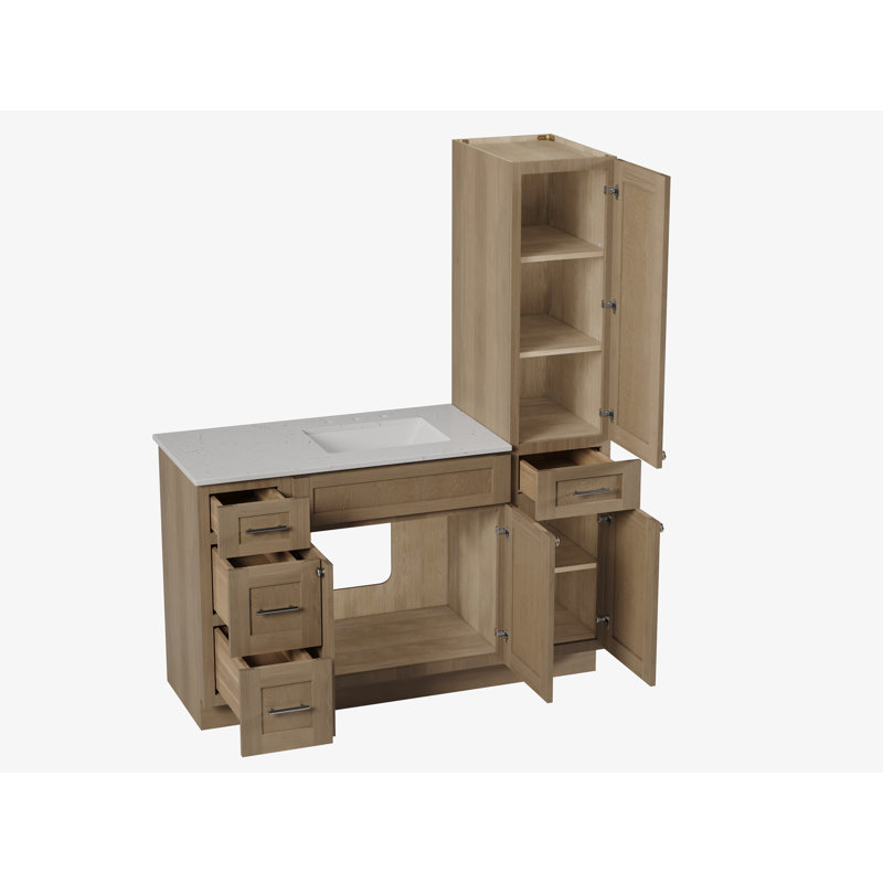 Ensemble de meuble-lavabo simple 57 po Disar, Chêne naturel