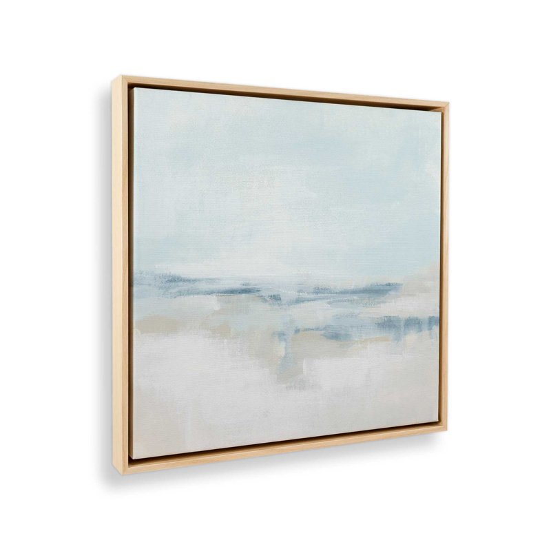 «Cloudy Shoreline Hues II», reproduction sur toile, H 24,75 po x l 24,75 po x P 1,75 po, Cadre américain en érable flottant