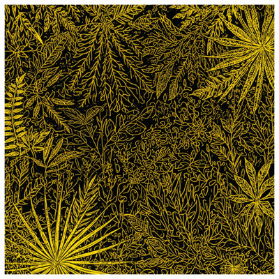 Yellow Botanical Illustration Bath Mat