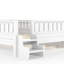 Grand lit plateforme mezzanine avec tablettes intégrées, rampes d'escalier et de sécurité, lit gigogne inclus, lit pour enfant peu encombrant, assemblage facile, blanc-2019740647-2028751570