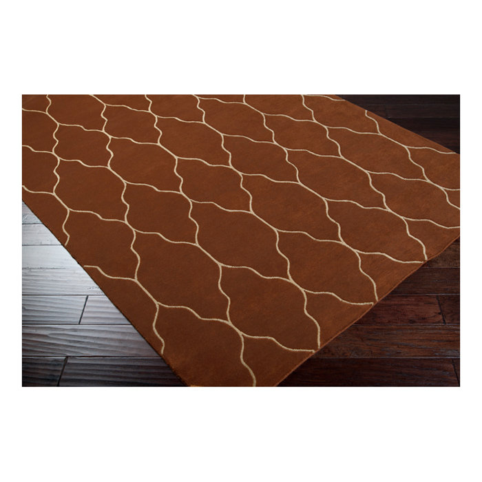 Wool Geometric Indoor Rug, Rectangle 5' x 8'
