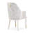 Lisbon Chenille Dining Arm Chair - Silken Matte Cream
