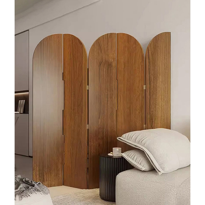 Cloison pliable en bois massif arqué multi-panneaux