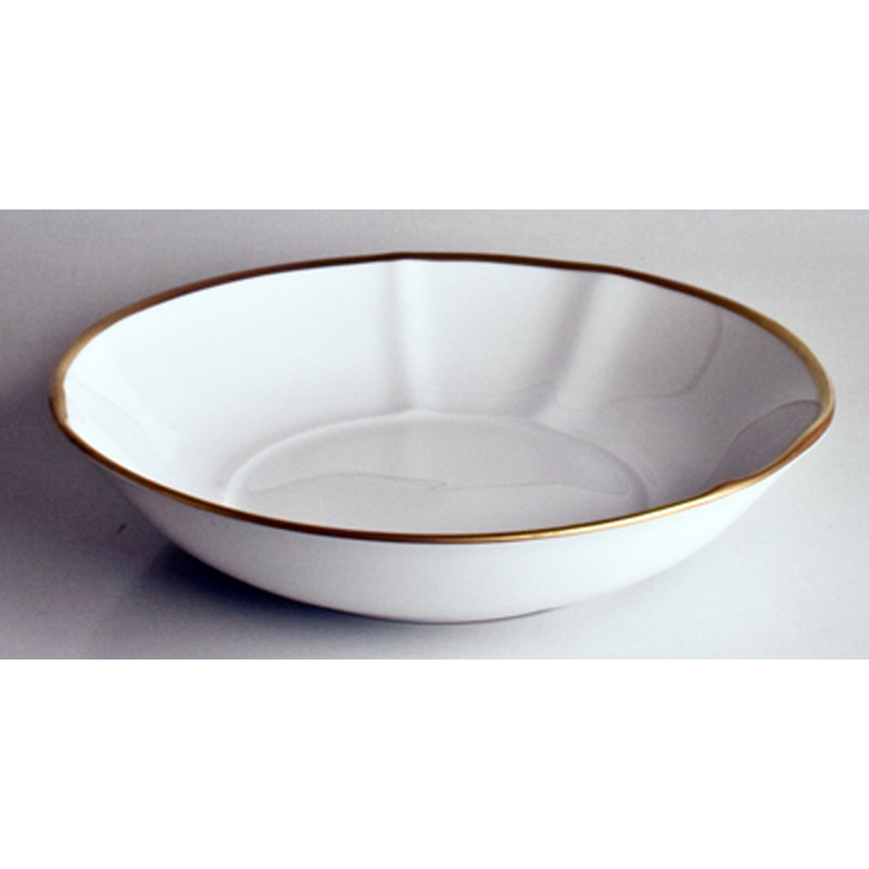 Simply Elegant Porcelain Serving Bowl, Gold