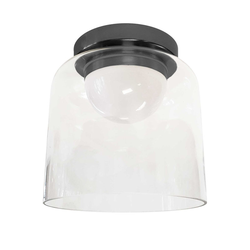 Kratman Glass LED Flush Mount, Matte Black