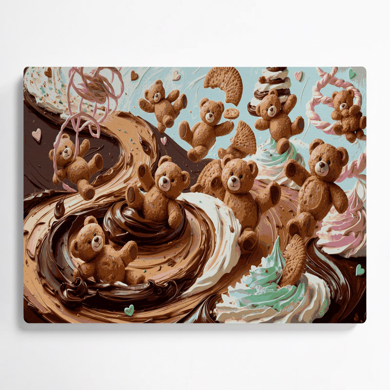 Desserts Teddy Grahams, art mural en métal brun, H 11 po x l 14 po