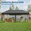 Pop Up Gazebo Canopy Tent, 210D UV-Resistant Oxford Fabric, Rust-Proof Frame with 3 Adjustable Heights, Quick Setup Outdoor Shelter with Full Accessories-129589826-129589828