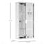 Armoire à pharmacie murale, armoire murale verrouillable avec 4 tablettes à niveaux, cadre en acier inoxydable et porte en verre, verrouillable avec 2 clés