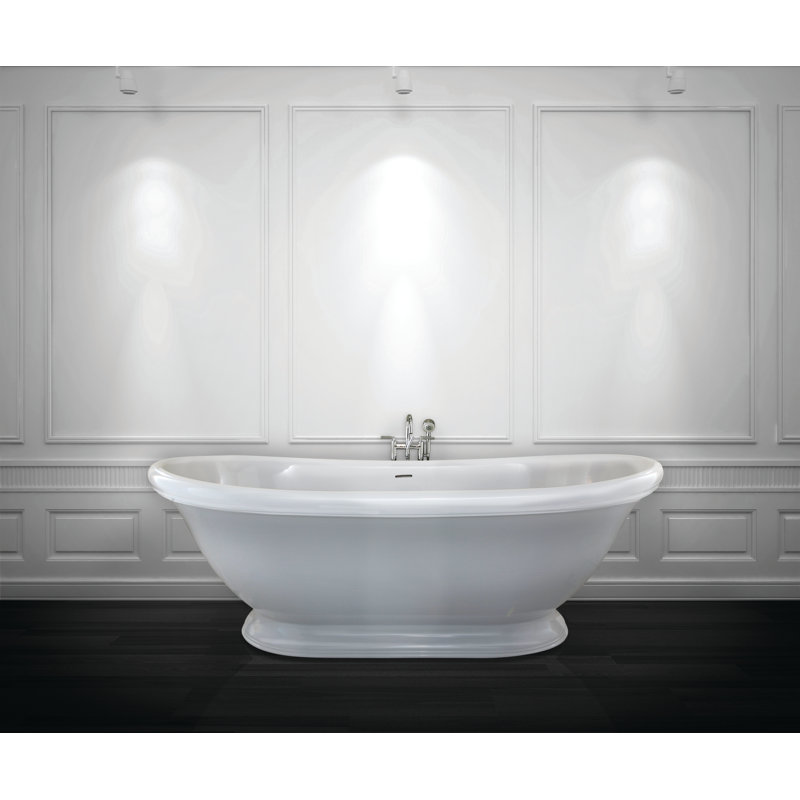 Georgetown 70'' L Freestanding Soaking Bathtub, Glossy White