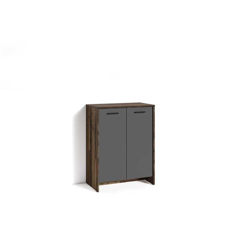 Quimby 12 Pair Shoe Storage Cabinet, Dark Brown