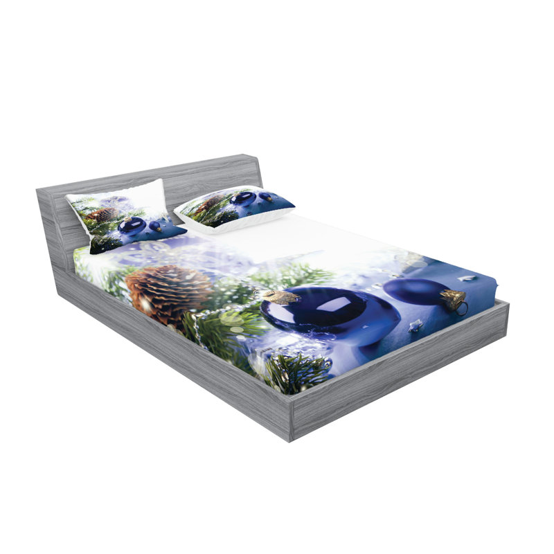Multicolore drap-housse et coussin décoratif Ambesonne Christmas, Ensemble de draps-housses pour lit double + 4 taie