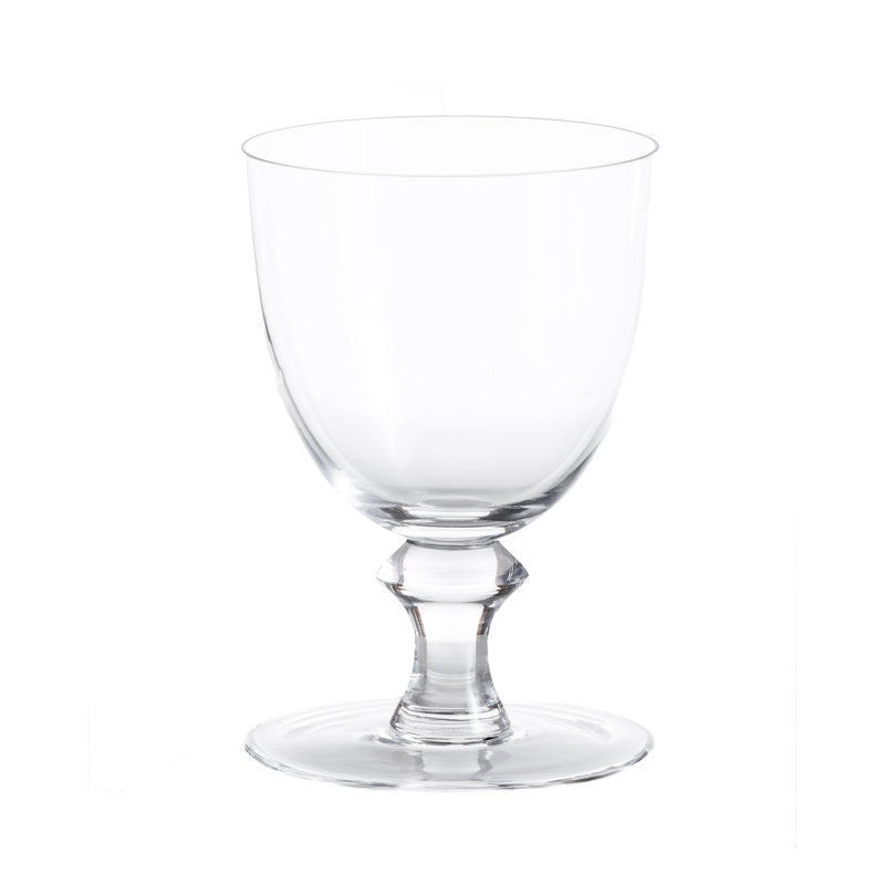 Handmade Clear Glass Cylinder Wine Glass Set, 8 oz