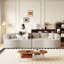 Canapé modulaire incurvé surdimensionné, 106,3 pouces, moderne, sans os, nuage, sans os, avec 6 coussins, canapé de luxe en chenille à quatre places en mousse à mémoire de forme profonde-32501395