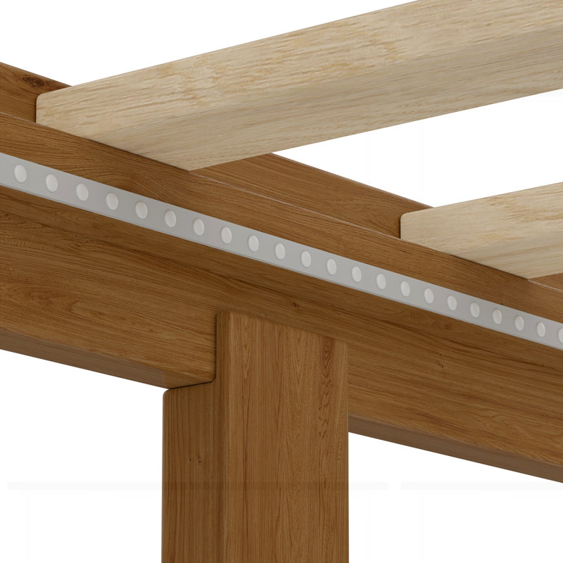 Structure de lit en bois massif 12 po avec support à lattes