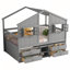 Lit mezzanine double avec toit-356320008