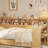 Wooden Full Size Daybed With Storage Shelves, Multi-Functional Bed With Two Storage Drawers And  Study Desk, Natural-997938677-997938678